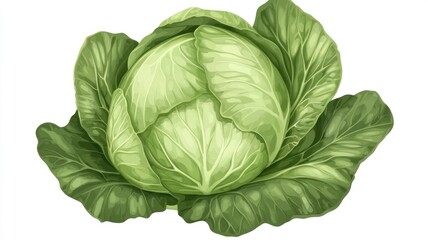 Obraz premium Fresh green cabbage with lush leaves ready for harvest ideal for farm or greenhouse settings showcasing organic produce cultivation