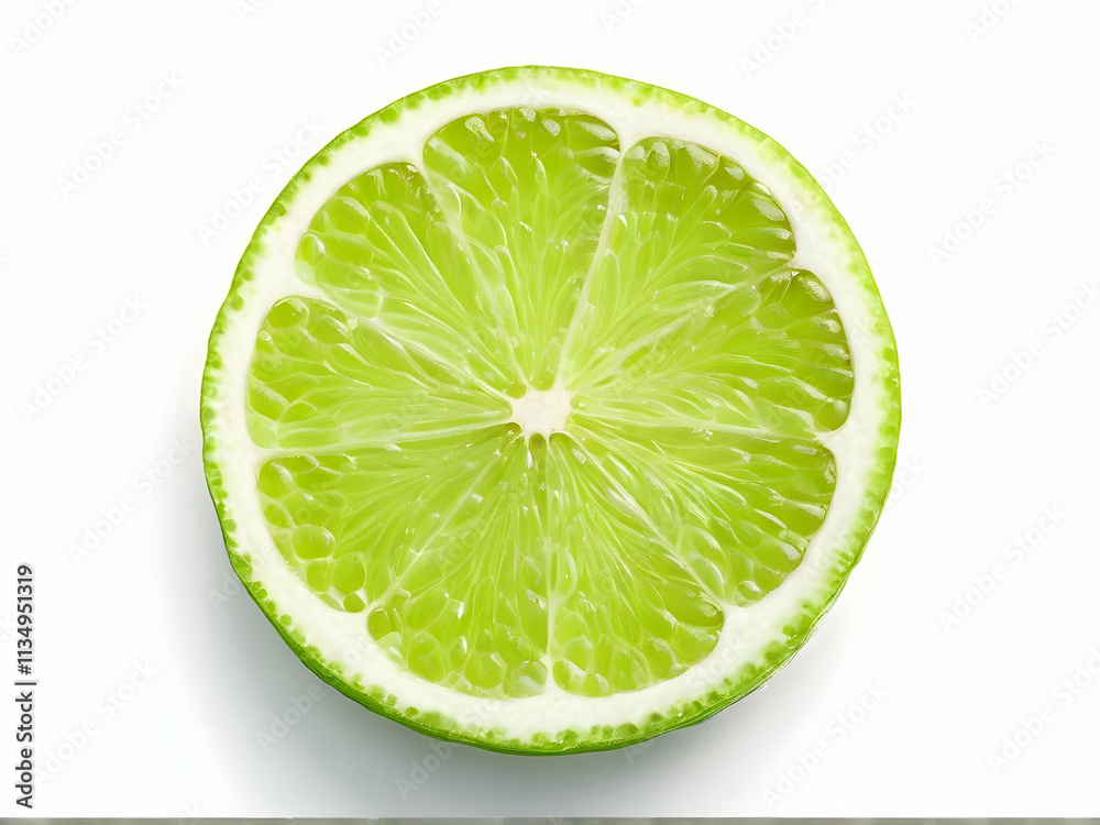 Wall mural lime slice isolated on white