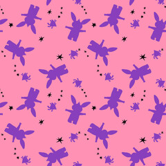 Digital and textile kids design Seamless Pattern