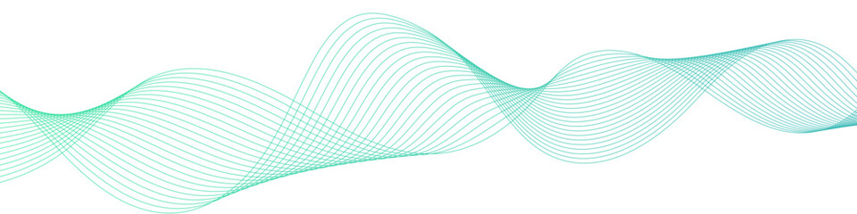 Fototapeta premium Technology Abstract wave flowing lines isolated on white background. Blue and pastel wave background. Data transmission technology and sound wave. 