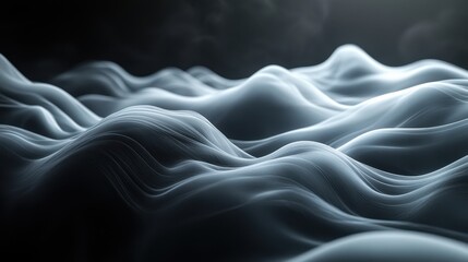 Obraz premium Fluid waves undulate in a serene atmosphere, capturing the essence of tranquility and motion at twilight