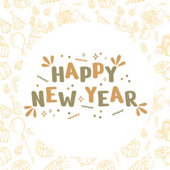 Obraz premium Happy New Year Text Effect Design 