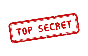Top secret with red grunge rubber stamp