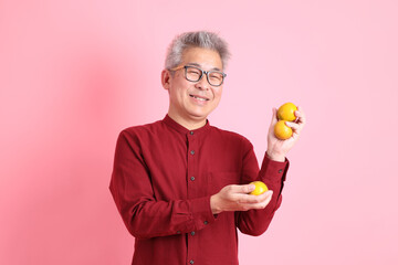 50s Man in red shirt