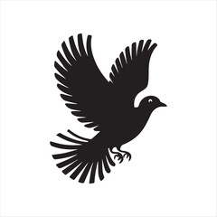 Wings bird silhouette vector art illustration