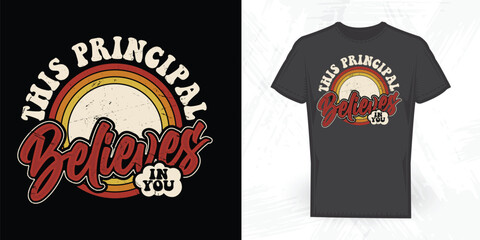 Funny Principle Vintage 100 Days Of School T-shirt Design