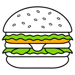 hamburger on white background