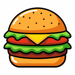 hamburger on a white