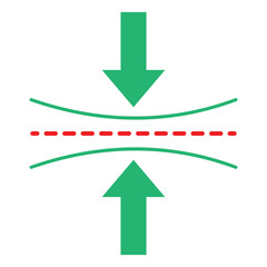 Elasticity icon. Elastic concept symbol, web design isolated on white background. Elastic icon vector illustration logo design. Impact resistance, simple flat trendy style. Vector illustration.