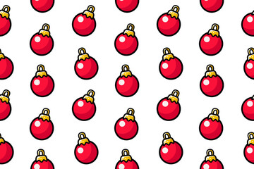 Seamless pattern with cute adorable Christmas tree balls for kids fabrics