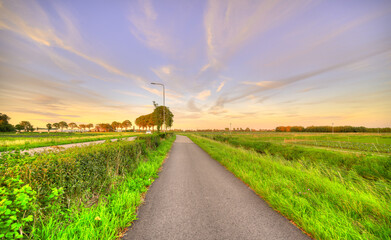 A bicycle road in a rural part of The Netherlands.
