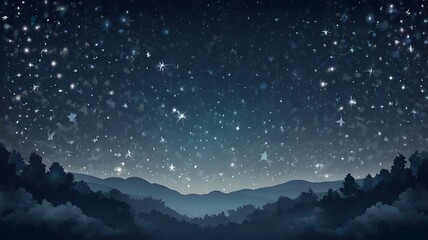 Naklejka premium Twinkling Starry Sky Background