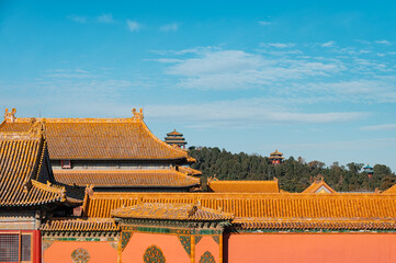 The glorious glazed tile buildings of the Forbidden City in Beijing.