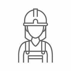 Professional female Worker Icon for Construction Projects