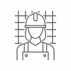 Professional female Worker Icon for Construction Projects