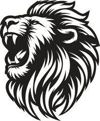 roar lion head vector style illustration