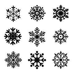 set of snowflakes.