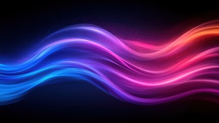 Obraz premium Bright waves flow against a dark backdrop, creating an energetic visual experience