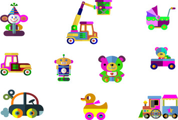 Obraz premium Seamless pattern. Children toys. Background. Illustration. Flyer background design, advertising background, fabric, clothes, texture, textile pattern