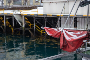 Obraz premium Pier in the harbor in Narvik, Norway