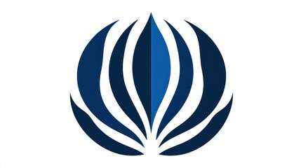 Obraz premium A captivating blend of flowing blue shapes creating an iconic emblem of serenity and balance