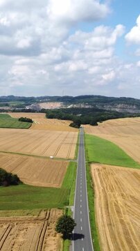 View of the H&ouml;nnetal in Sauerland, near Eisborn Balve with a quarry