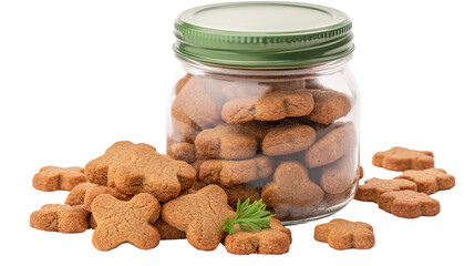 Delicious gingerbread cookies in a jar. transparent background