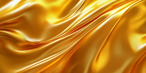 Fototapeta premium luxurious flowing golden fabric texture with silky smooth surfaces