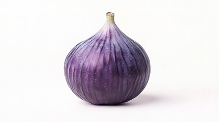 Fototapeta premium Fresh Whole Fig with Purple Skin Isolated on White Background