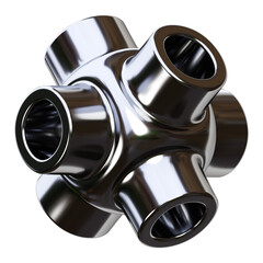 metallic abstract shape 3d illustration