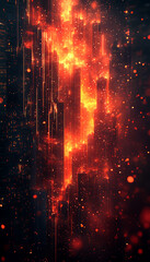 Obraz premium A illustration depicting the collapse of stock market values, with falling stock charts, crashing numbers, and a sense of economic turmoil, symbolizing a financial crisis