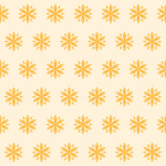 Repetitive repetitive seamless yellow flowers on a light background