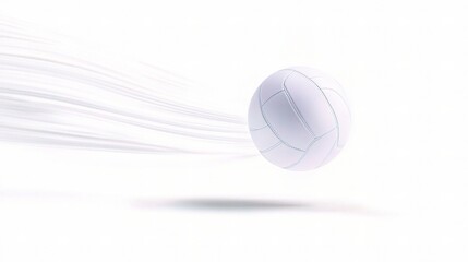 Dynamic Volleyball in Motion Against White Background