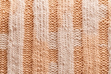 Knitted Texture Background Beige and Peach Cable Knit Fabric