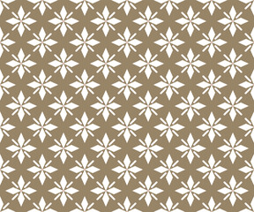 Abstract floral seamless pattern. Gold and white ornament. Modern stylish texture repeating. Vector background.
