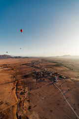 Hot Balloons In The Desert Of Agafay