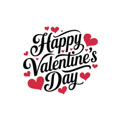 Happy Valentines day LetteringTypography Vector Illustration.