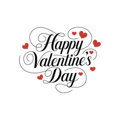 Happy Valentines day LetteringTypography Vector Illustration.