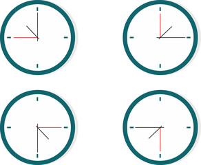 Clock icon set. Time clock icons collection. Line clocks symbol isolated on white background - stock vector.