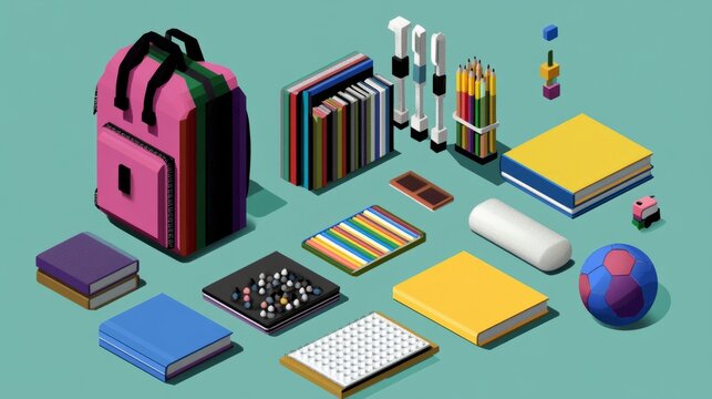 Happy Teachers Day. School backpack and open book on blackboard background with chalkdrawing dooles and lettering. Vector illustration