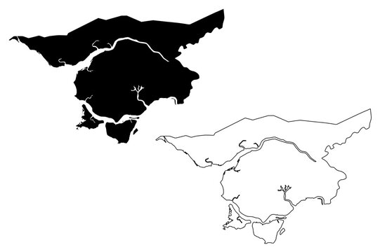 Cacheu Region (Republic of Guinea-Bissau, Regions of Guinea Bissau) map vector illustration, scribble sketch Cacheu map