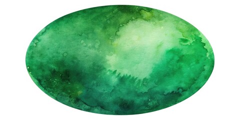 Dark Green Watercolor Circle Background, Abstract Green Circle Texture, Emerald Watercolor Design, Circular Watercolor Painting