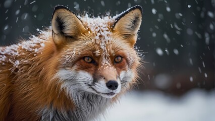 Fototapeta premium Red Fox in Winter Wonderland 