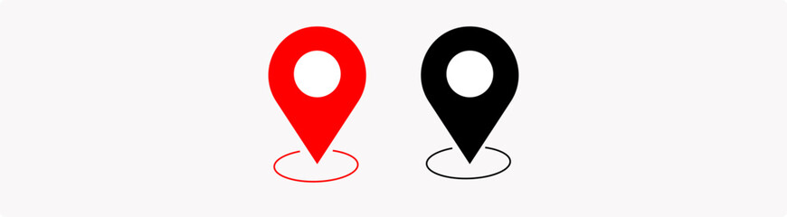 Location icon symbol, Pin symbol Indicates the location of the GPS map.  vector illustration.