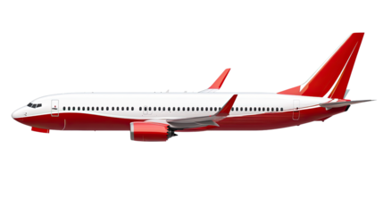 Red and White Airplane in Flight 