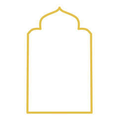 Ramadan gold Frames . Vector Islam Shapes Elements. Arabic Arch  Door and Windows In Minimal Outline Style for Labels  Logo  Banner Templates