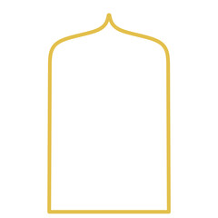 Ramadan gold Frames . Vector Islam Shapes Elements. Arabic Arch  Door and Windows In Minimal Outline Style for Labels  Logo  Banner Templates