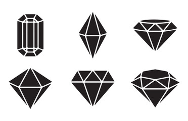 Valuable gem simple line icon set. Jewel and Gem Icons and Symbols. Gemstone diamond collection. Vector illustration EPS 10