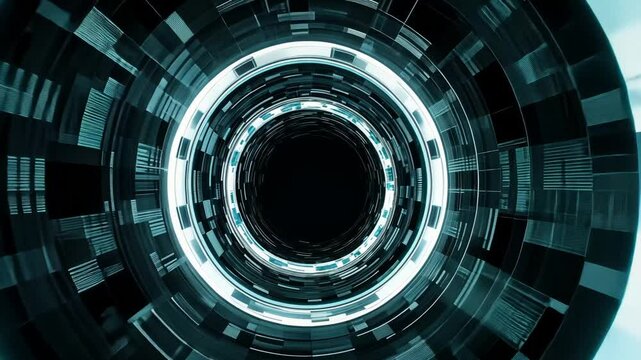 Futuristic Technology Circle Pattern in Blue Vector Illustration for Business Backdrop