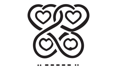 Heart, love, romance or valentine's day red And Black heart. Heart vector icons.Flat design. Heart and love Vector illustration.